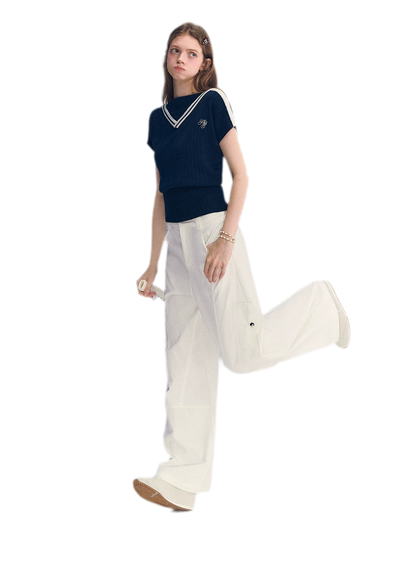Contrast Trim Knit Top