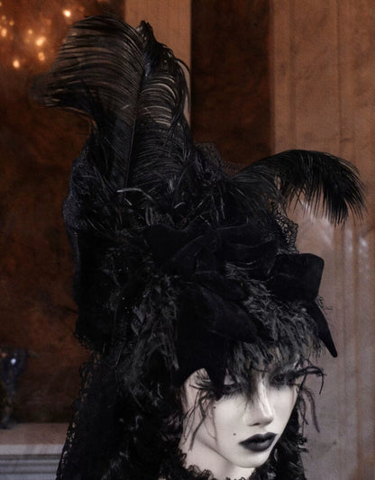 Feather Veil Gothic Hat