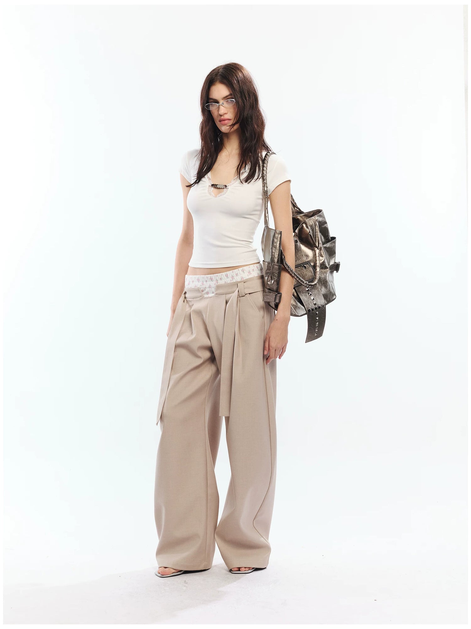 Floral Print Loose Wide Leg Pants