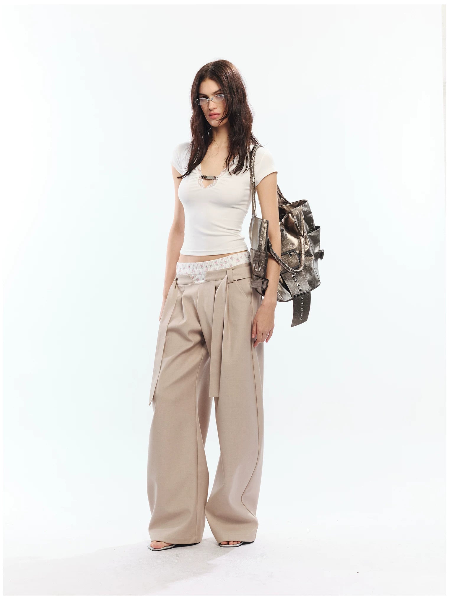 Floral Print Loose Wide Leg Pants