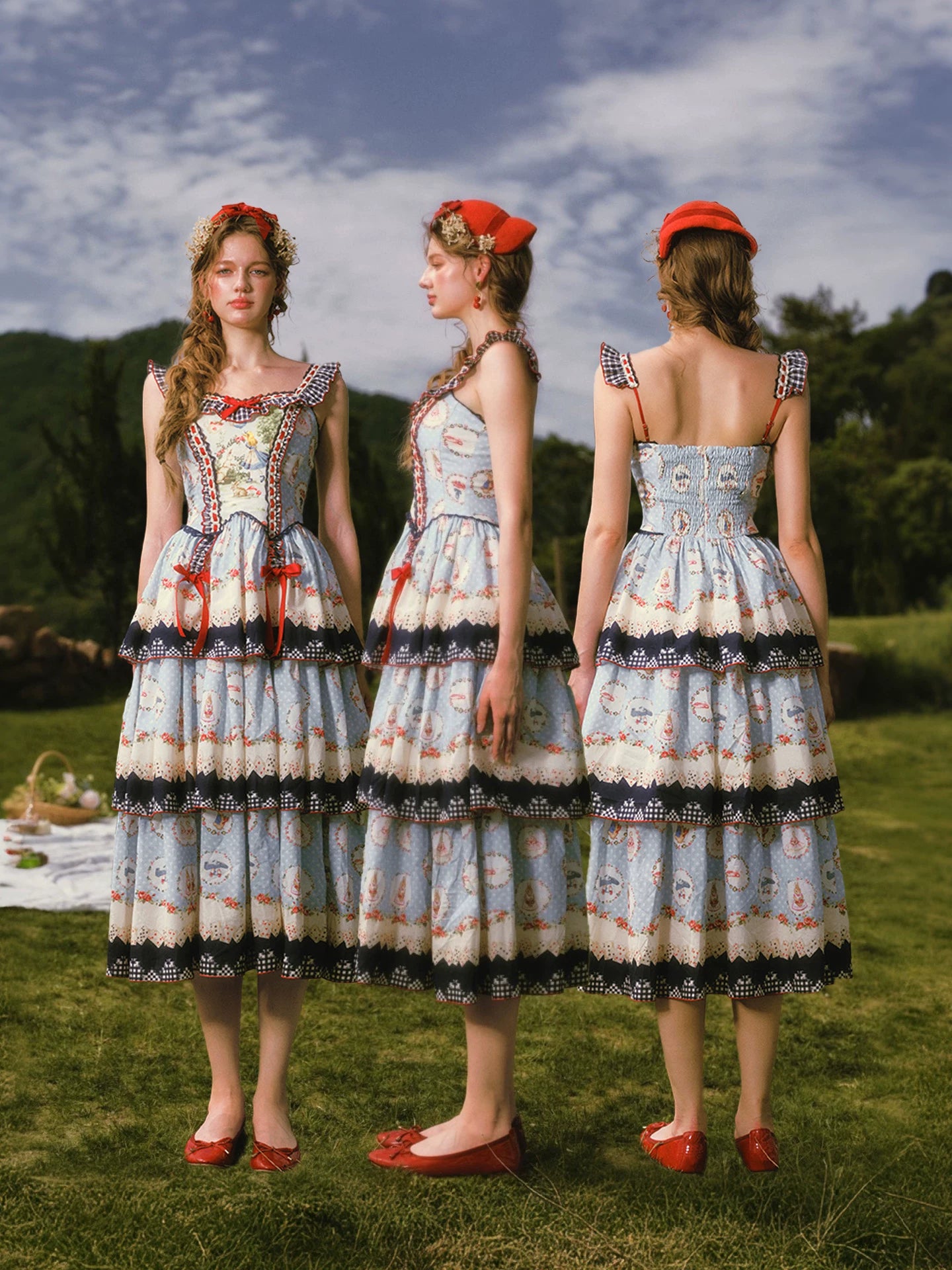 Printed Ruffle Tiered Dress