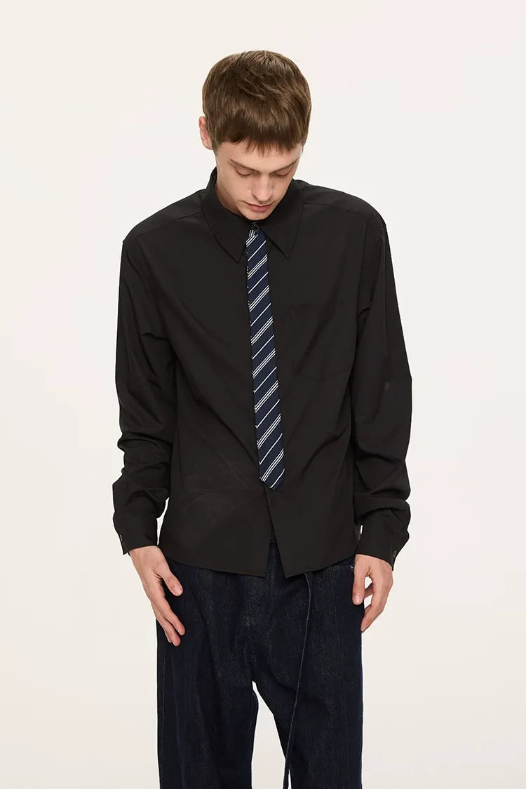 Plaid Tie-Front Long-Sleeve Shirt