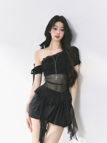 Sheer Off-Shoulder Tee