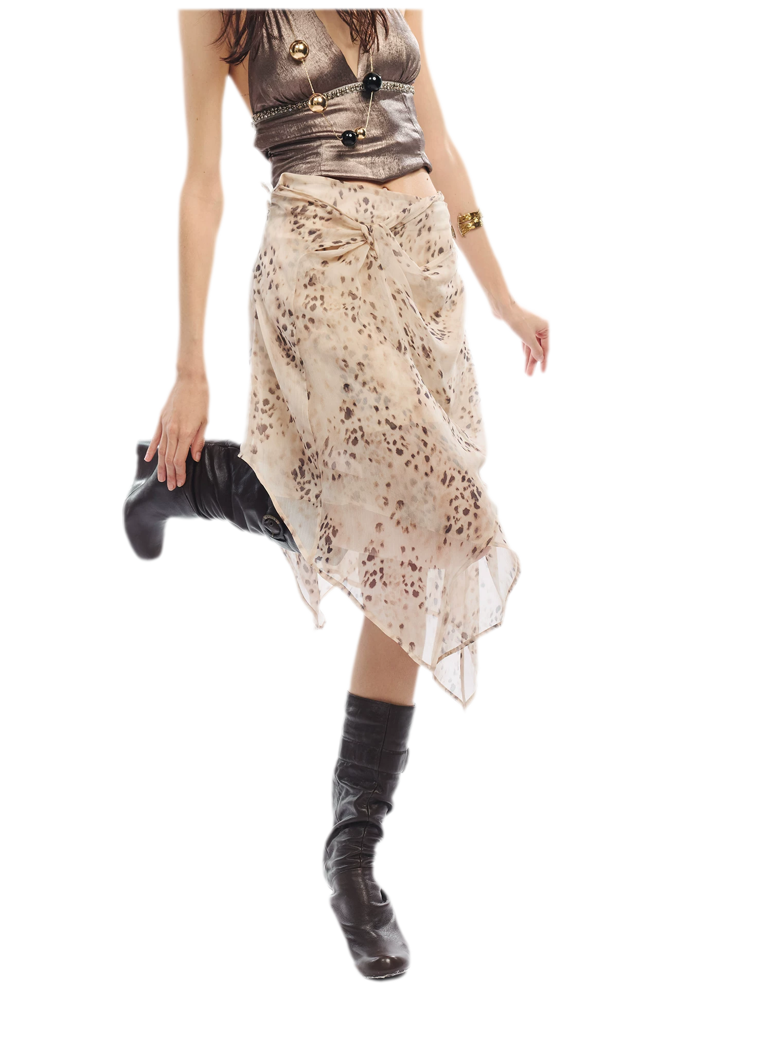 Leopard Mesh Skirt