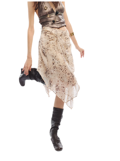 Leopard Mesh Skirt