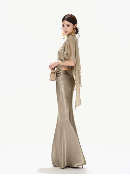 Elegant Loose Chiffon Halter Neck Top