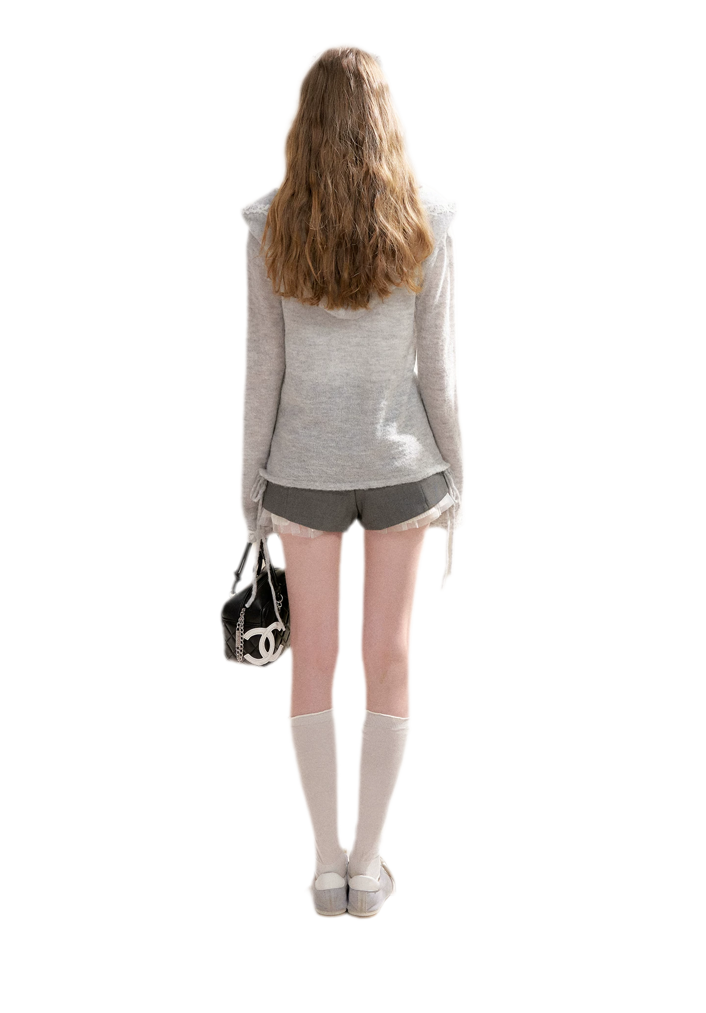 Lace Hood Knit Hoodie