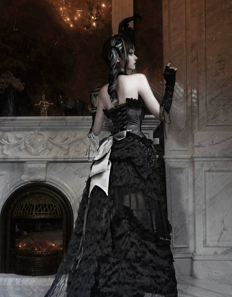 Gothic Bustle Train Skirt