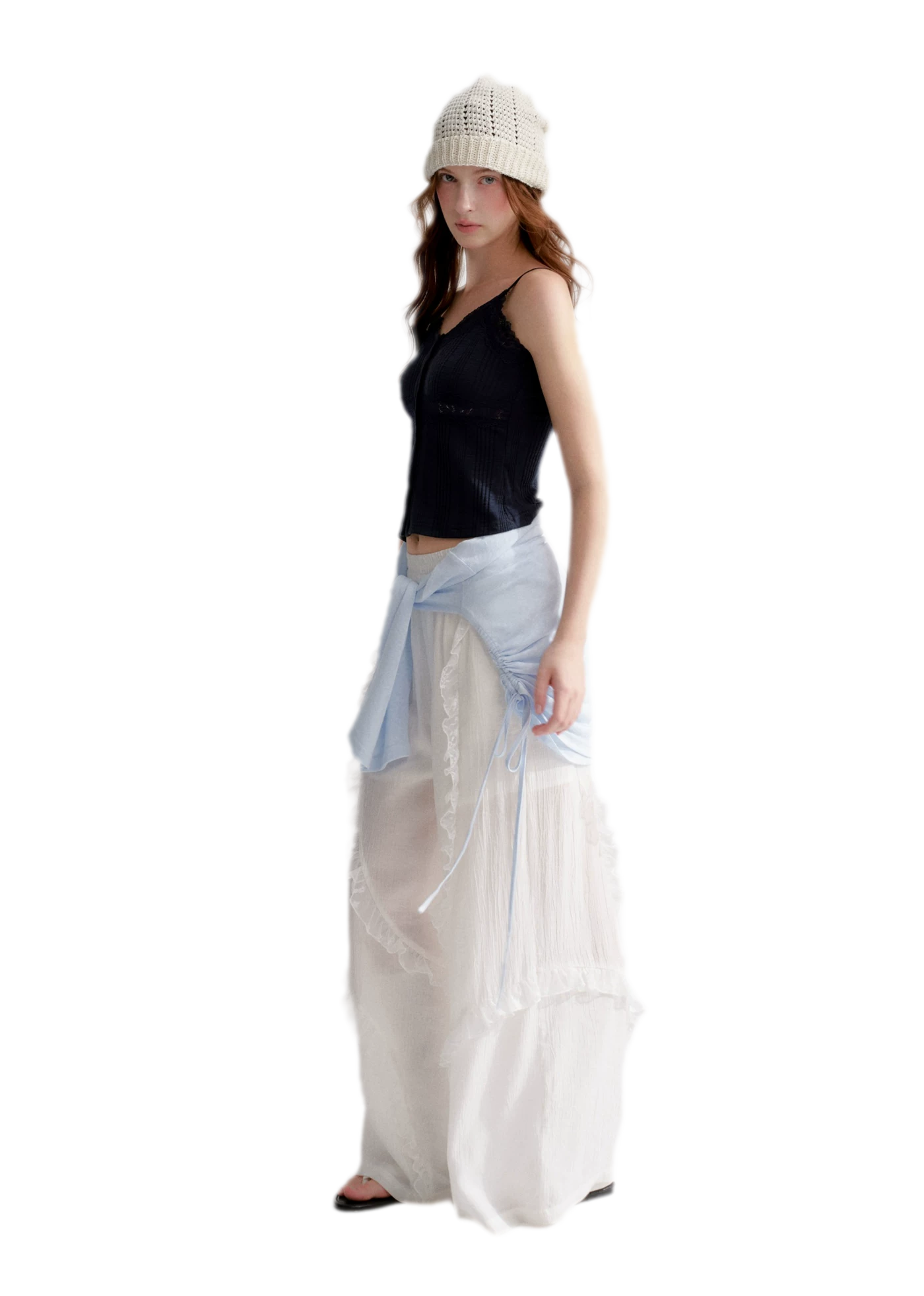 Lace Textured Wide Pants