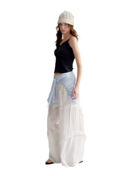 Lace Textured Wide Pants