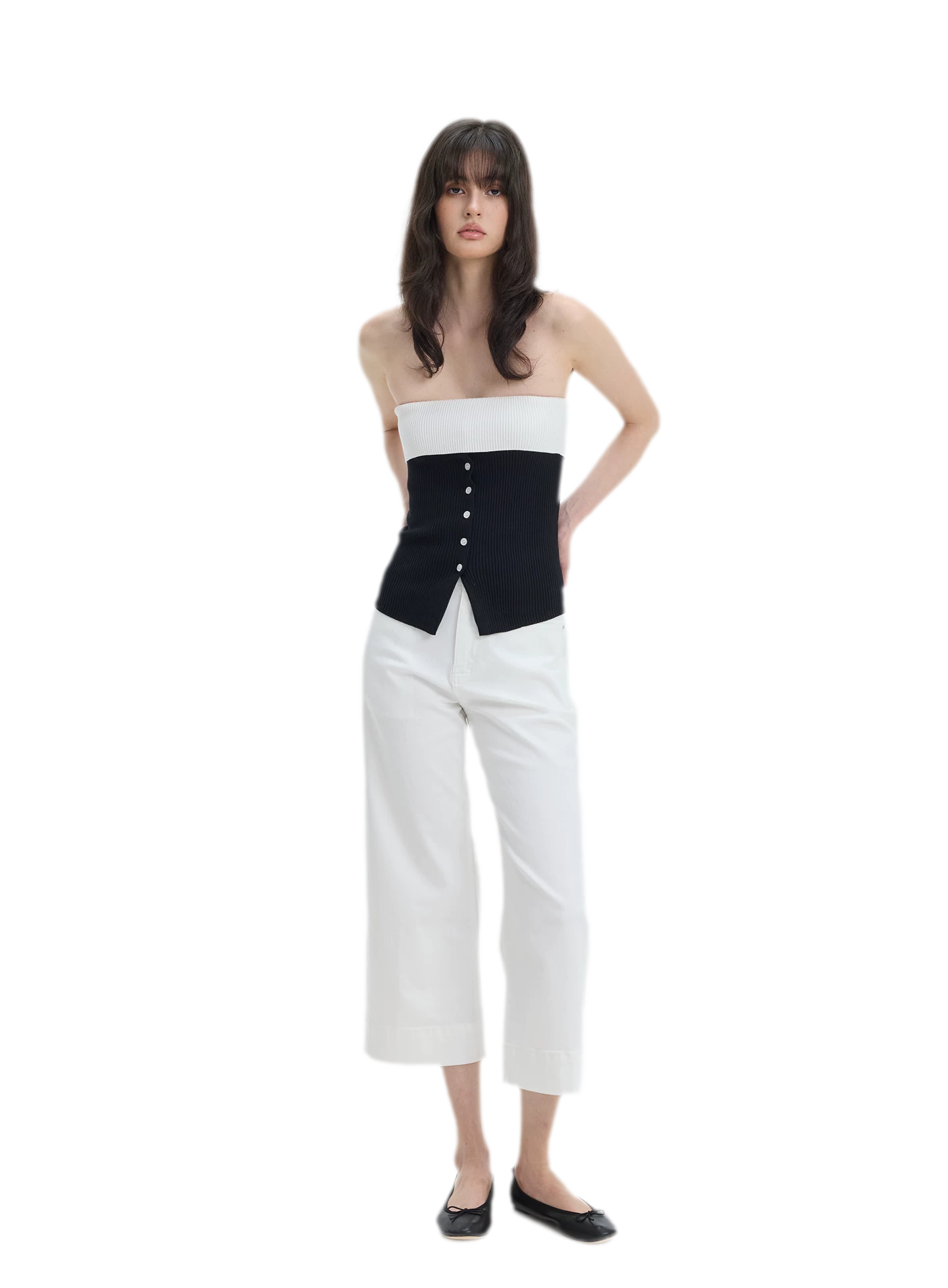 French Colorblock Bandeau Top