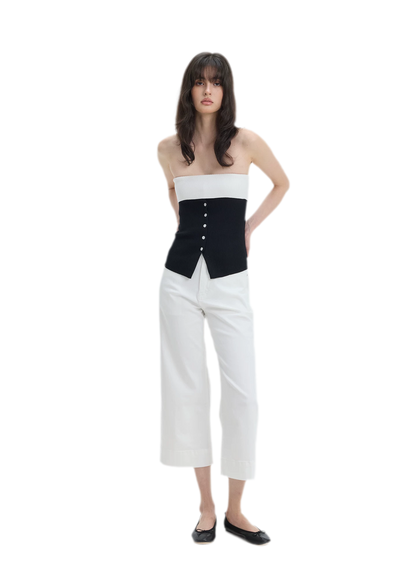 French Colorblock Bandeau Top