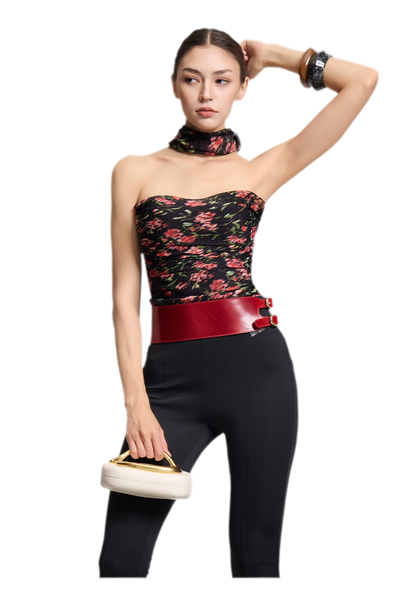 Ruched Strapless Bustier Top