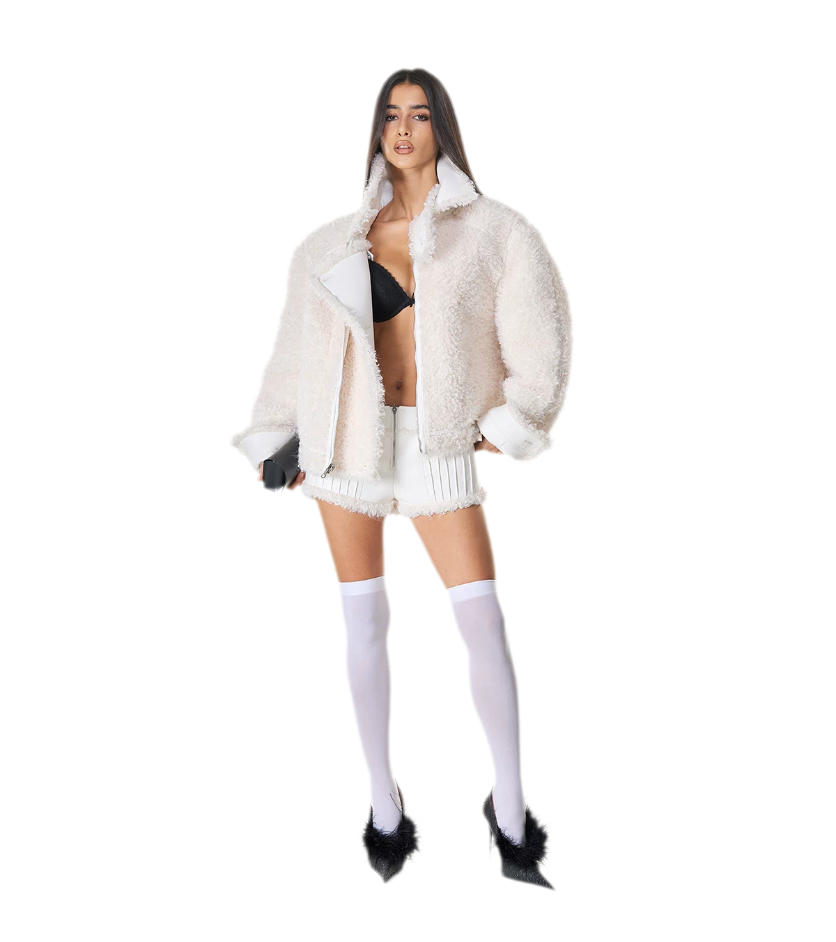 Reversible Fur Leather Cropped Jacket