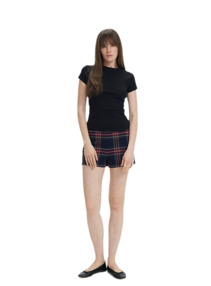 Vintage Plaid Low-Rise Bottoms