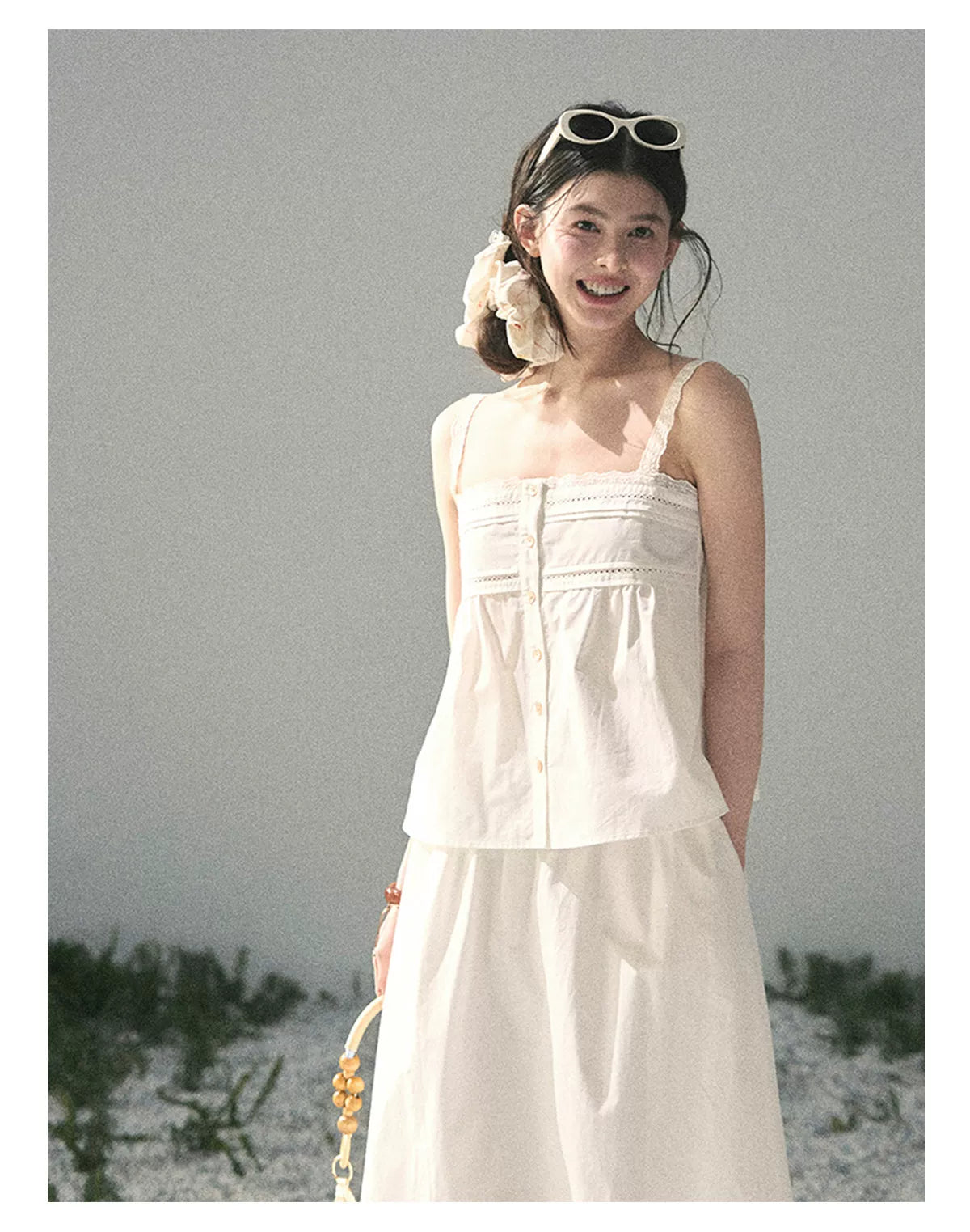 "Summer Breeze on Cloud Shoulders" French Lace Two-Piece