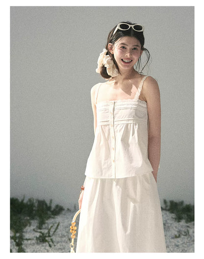 "Summer Breeze on Cloud Shoulders" French Lace Two-Piece