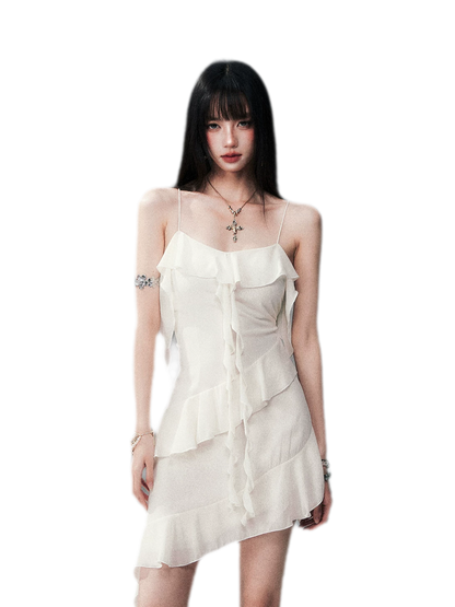 Ruffled Asymmetric Cami Dress