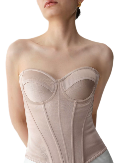Velvet Bow Satin Corset