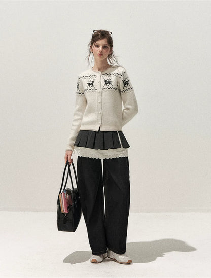 Fair Isle Cropped Cardigan