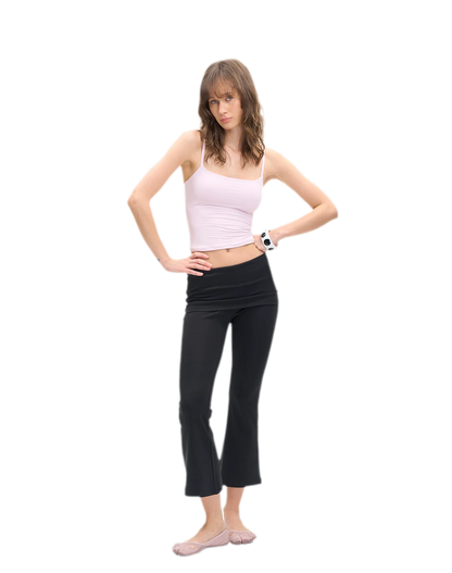 Capri Foldover Flare Pants