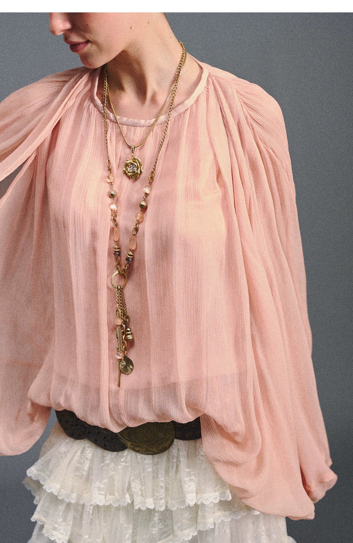 Cape Chiffon Blouse