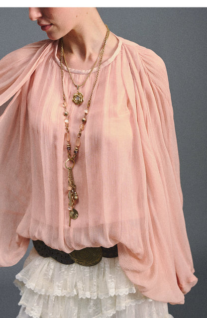 Cape Chiffon Blouse