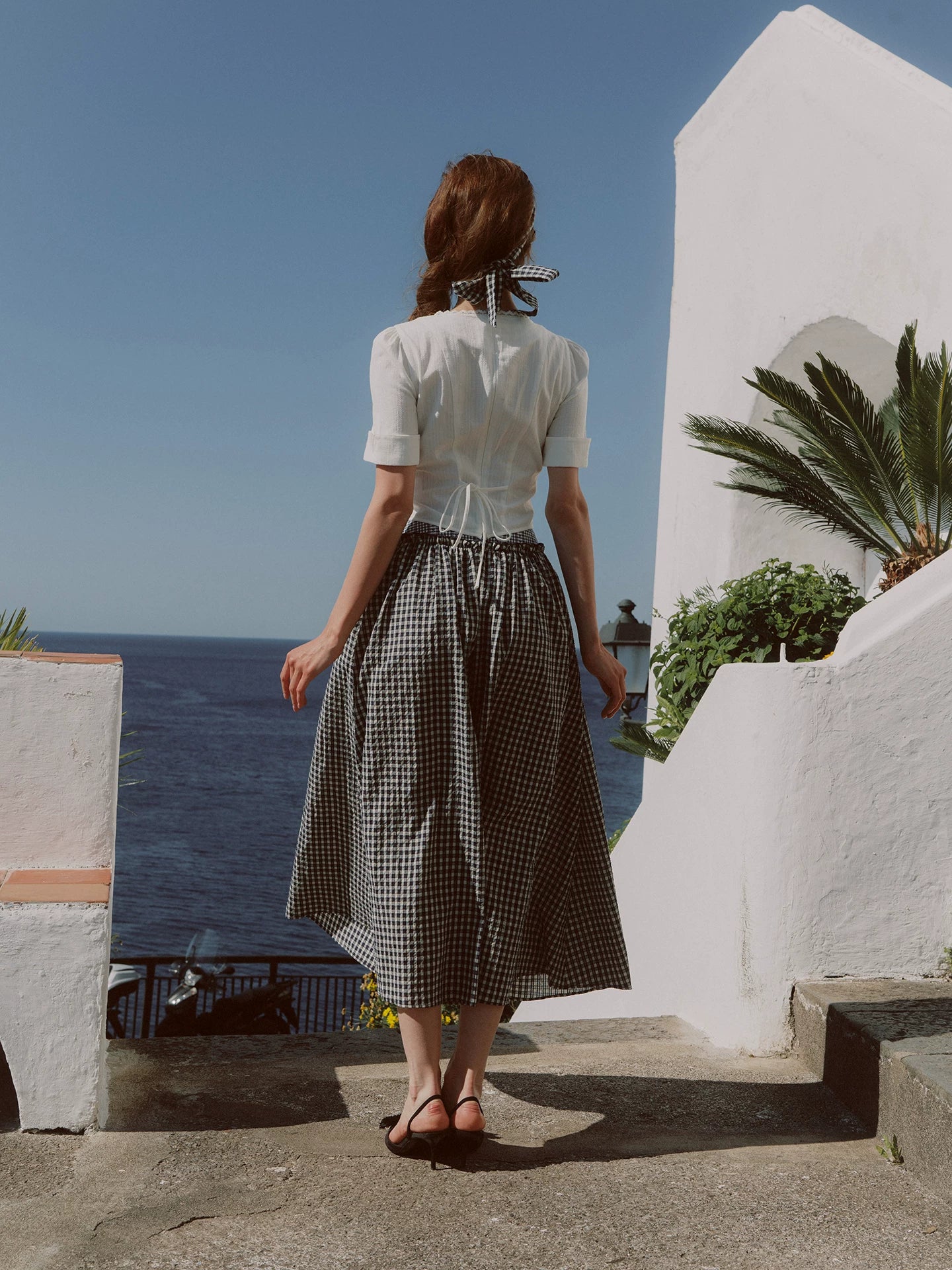 Jacquard Sailor Collar Skirt Set