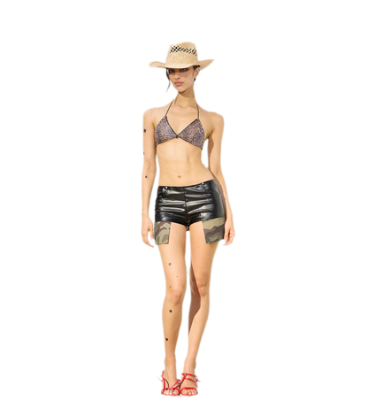 Matte PU Pocket Shorts