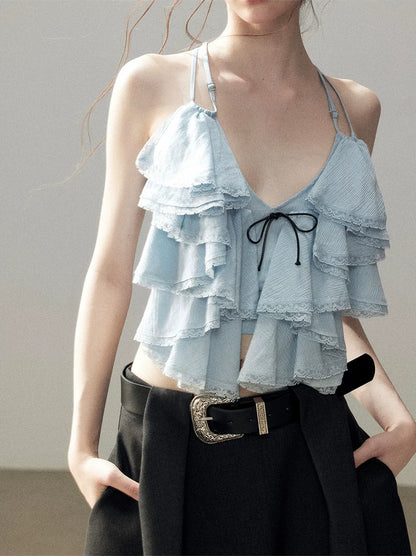 Pleated V-Neck Set