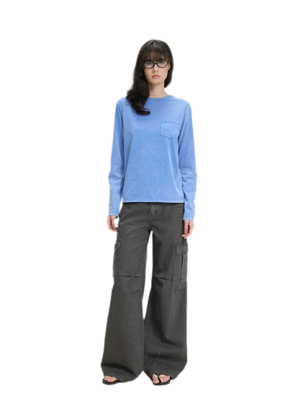 Pocket Detail Long-Sleeve T-Shirt