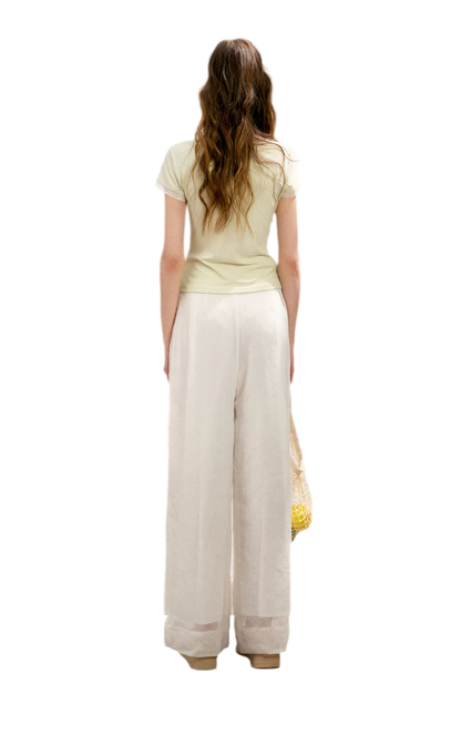 Double-Layer Collar Lace T-Shirt