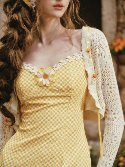 Daisy Gingham Midi Dress