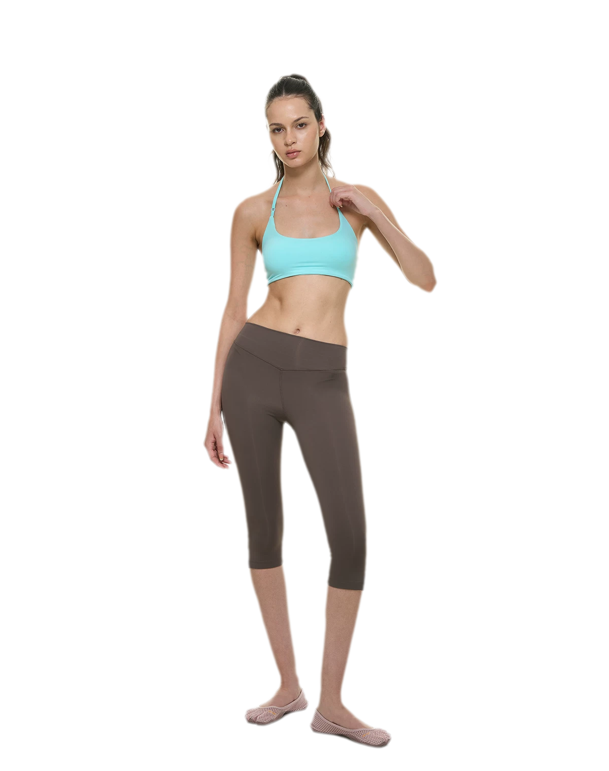 Bare-Feel Slit Capri Pants