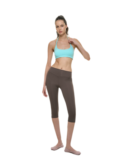 Bare-Feel Slit Capri Pants