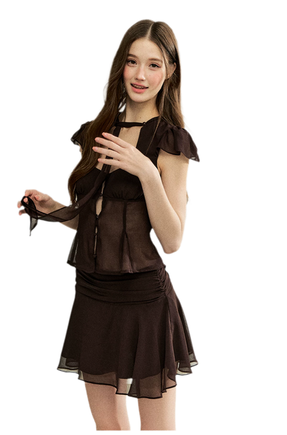 Faux Silk Top Skirt