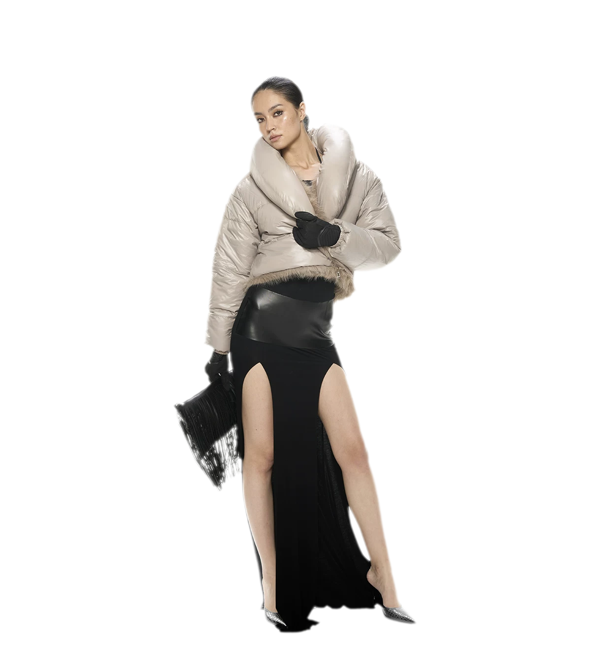 Detachable Hood Cutout Dress