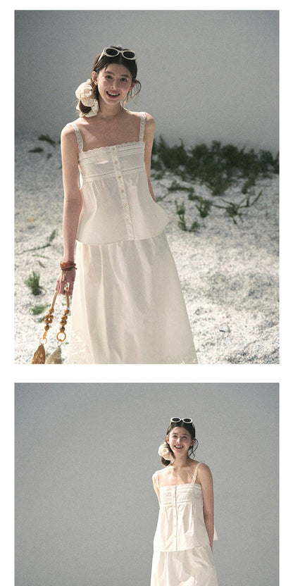 "Summer Breeze on Cloud Shoulders" French Lace Two-Piece
