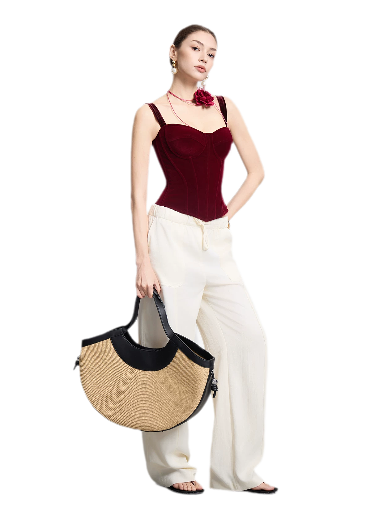 Velvet Boned Corset Top