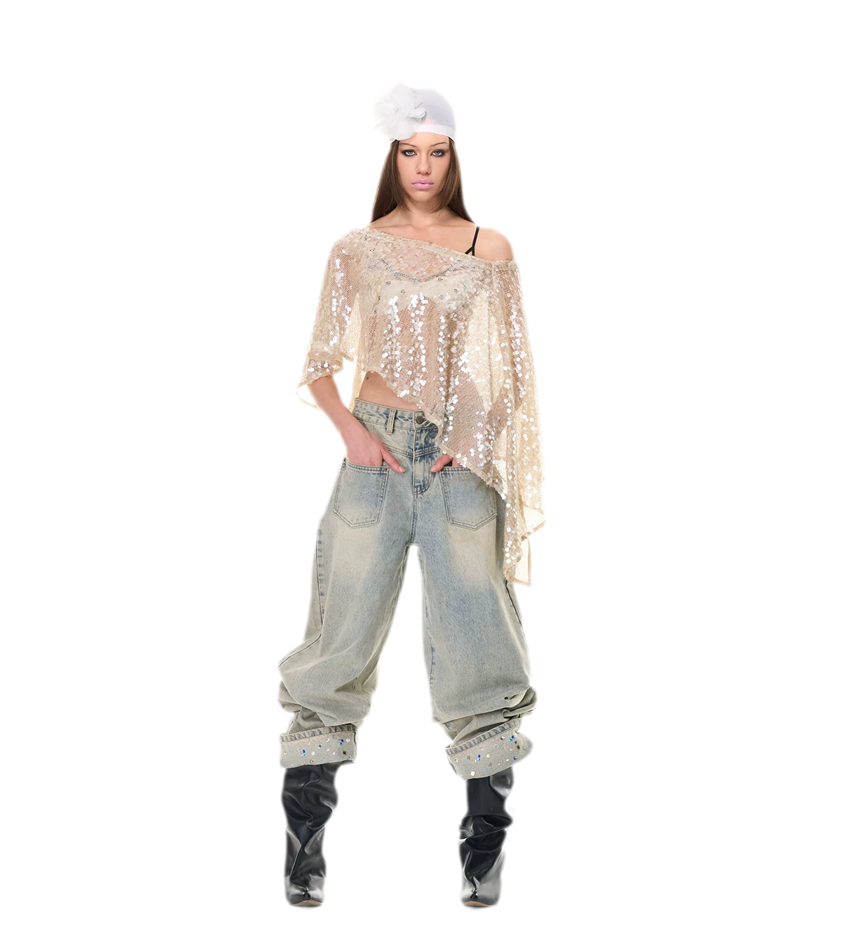 Shimmering Asymmetric Cover-Up