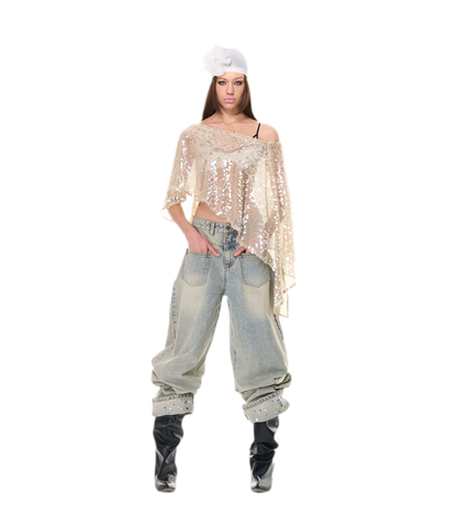 Shimmering Asymmetric Cover-Up