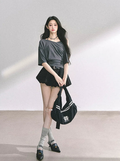 Asymmetric Beaded Off-Shoulder Top