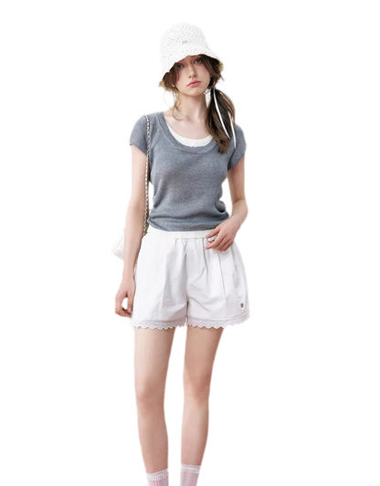 Ruched Layered T-Shirt