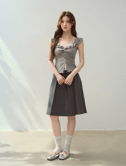 Ruffle Knot Fitted Top