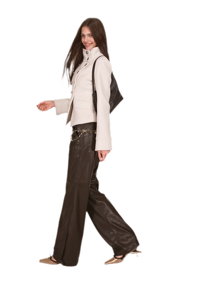 レトロPUデコンストラクテッドパンツ