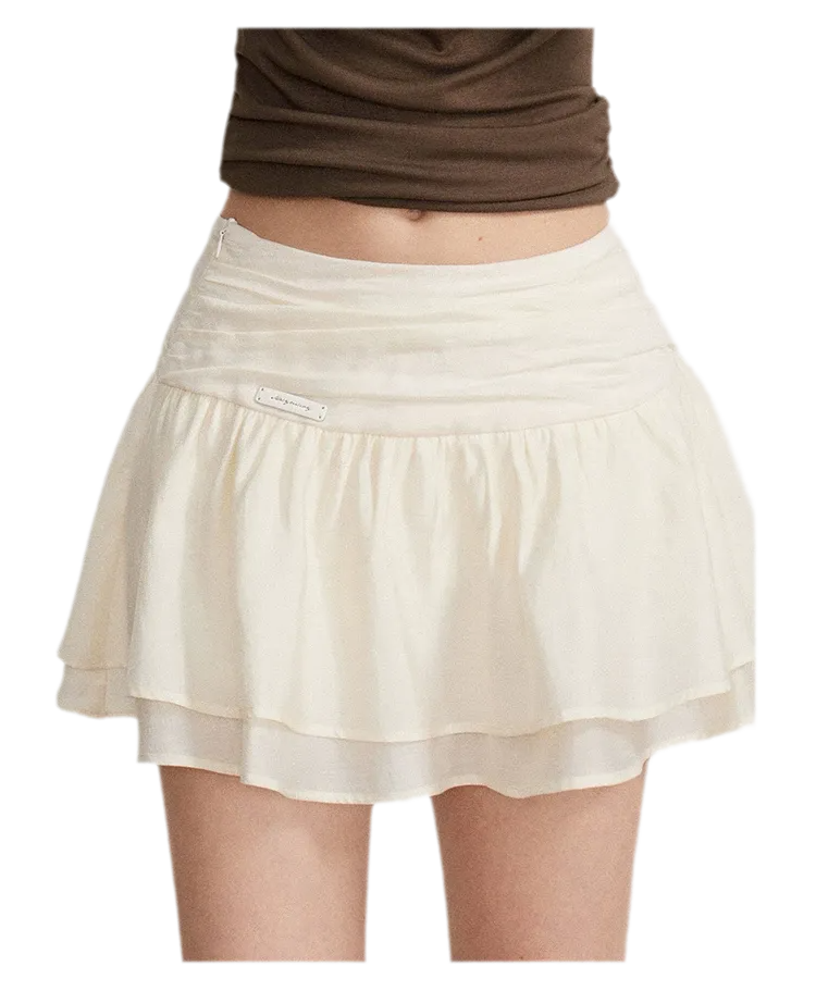 Pleated Ruffle A-Line Skirt