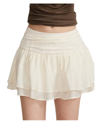 Pleated Ruffle A-Line Skirt