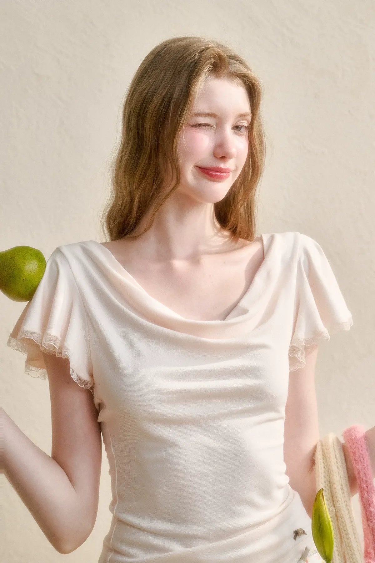 Airy V-Neck Ribbed T-Shirt