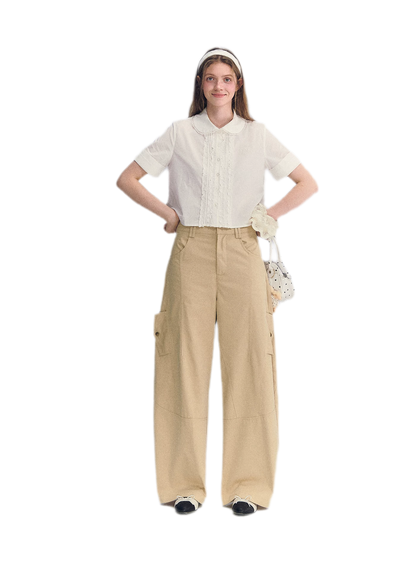 Deconstructed Curved Cargo Pants