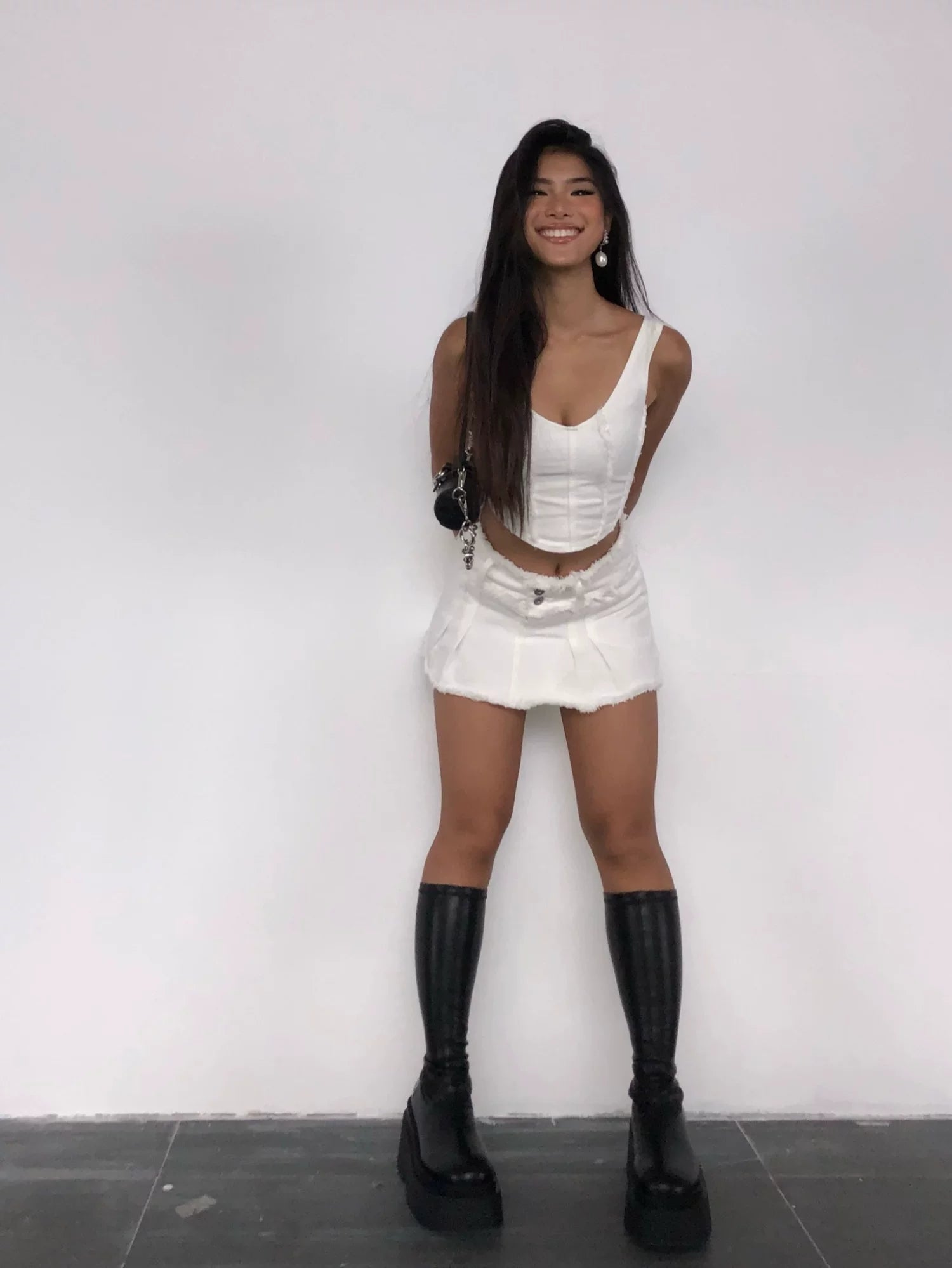 Stretch Platform Knee-High Boots